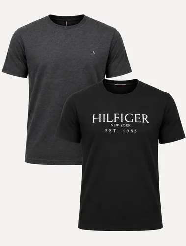 Kit Camisetas Aramis/tommy Hilfiger Grafite Mescla/preta Preto M/m Lisa