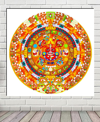 Cuadro Decorativo Calendario Azteca No 4a 20x20cm.