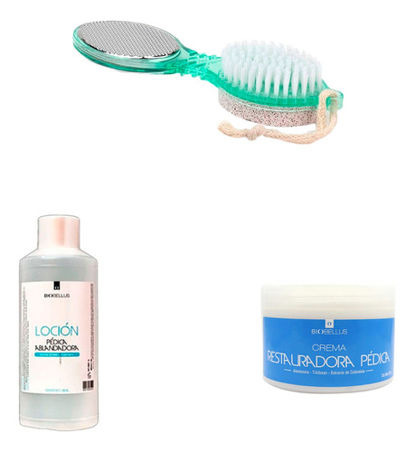 Cepillo Pie + Crema + Loción Exfoliante Callos Durezas Talón