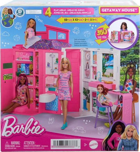 Barbie Juego De Casa De Muñecas Casa De Escapada Con 4 Areas