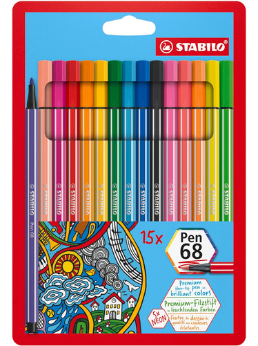 Stabilo Pen 68 Punta Fibra, Multicolor