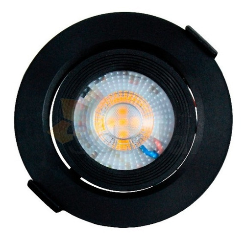 Spot Preto Led 5w Redondo Com Cor Branco Quente Voltagem 110v/220v