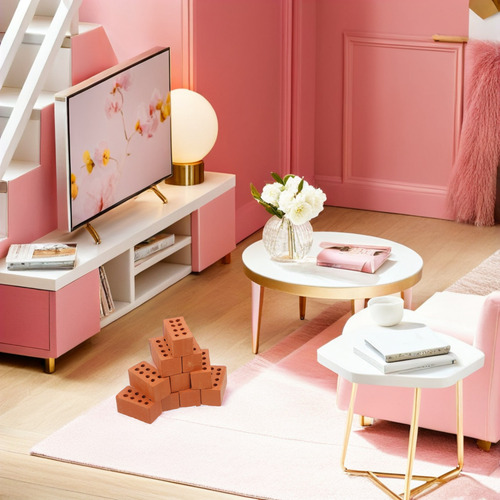 50 Piezas De Ladrillos En Miniatura: Casas De Bricolaje Con