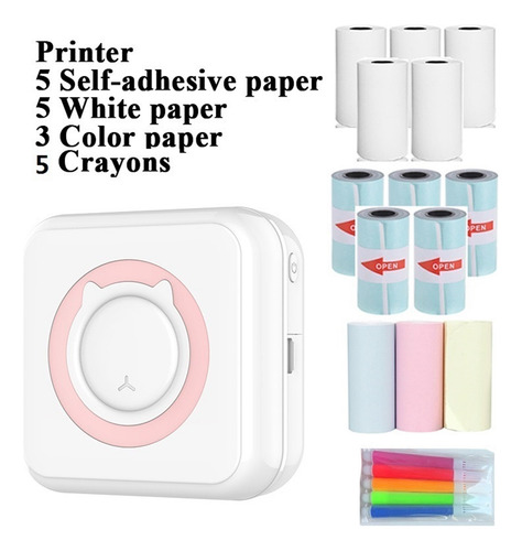 Impresora Térmica Portátil Con Papel De Impresión A Juego