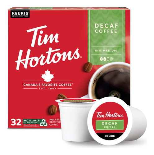 Tim Hortons Cafe Descafeinado De Tostado Medio, Capsulas K-c