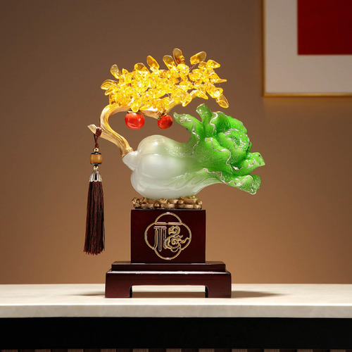 Estatua De Repollo Decoración China Fengshui 9,4x4,3x13