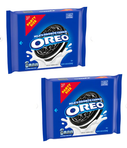 Rellenas Oreo Milk's Favorite Cookie de chocolate sin sal 1.36 kg pack x 2