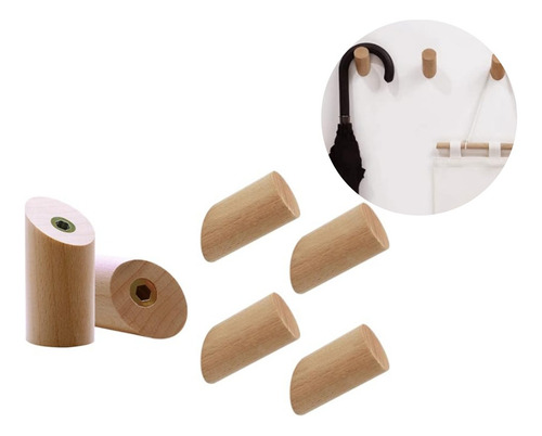 Perchero 6 Perchas Bambu Bamboo Diseño Pared Moderno