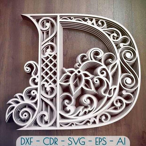Vectores 3d Abecedario Multicapa Corte Láser Cnc Z003