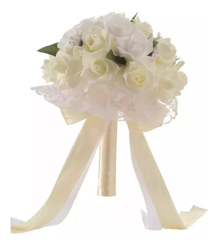 Un Ramo De Boda Nupcial Con Rosas De Cristal