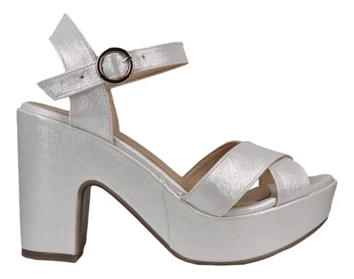 Zapatillas con plataforma plateadas hot sale
