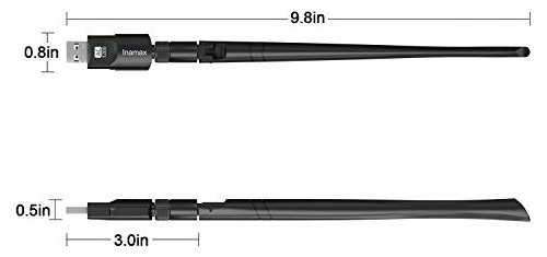 Inamax Adaptador Usb Wifi Mbps Antena Dbi Para Pc Laptop