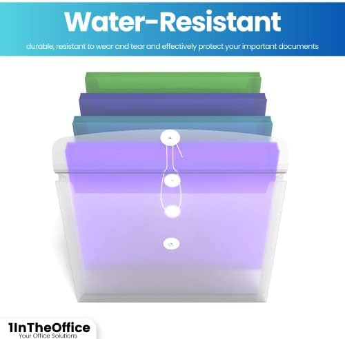 1intheoffice Poly Sobres De Plástico Expandible Transparente