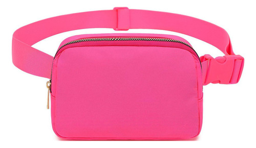 Rosa Color Sólido Deportes Moneda Crossbody Bolsa De Pecho