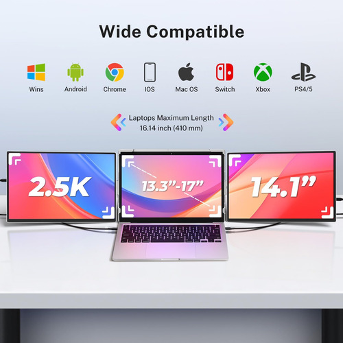 Extensor De La Computadora Portátil De Pantalla Triple Fzaqw