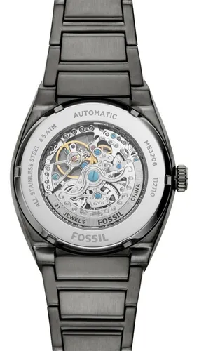 Reloj Hombre Fossil Everett Acero Automatico Color De La Correa