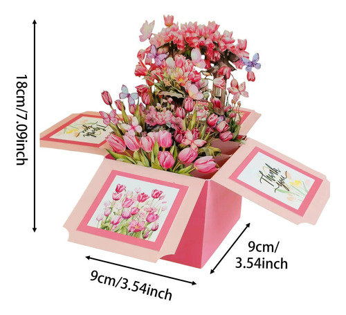 Tarjeta De Felicitación De Flores De Papel En 3d Card Rosa