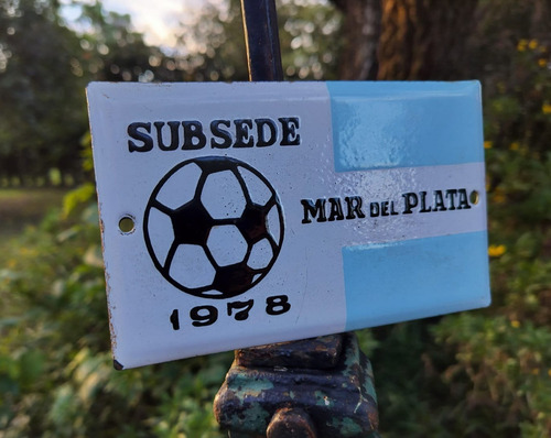 Cartel Enlozado Mundial Argentina 78 Subsede Mar Del Plata (Usado)