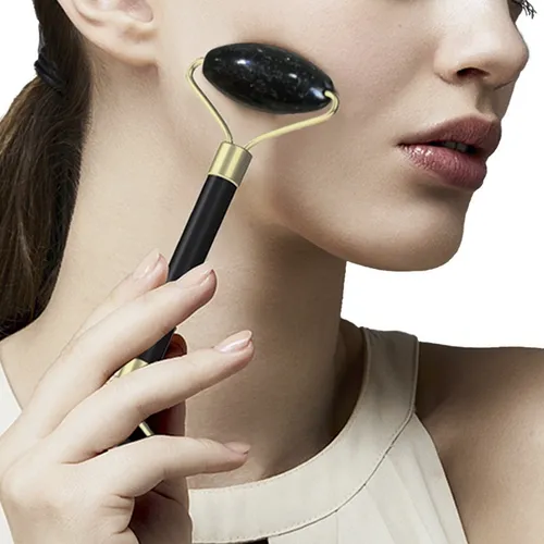 1 Rodillo Facial Jade Negro Anti Arrugas Suaviza Rejuvenece