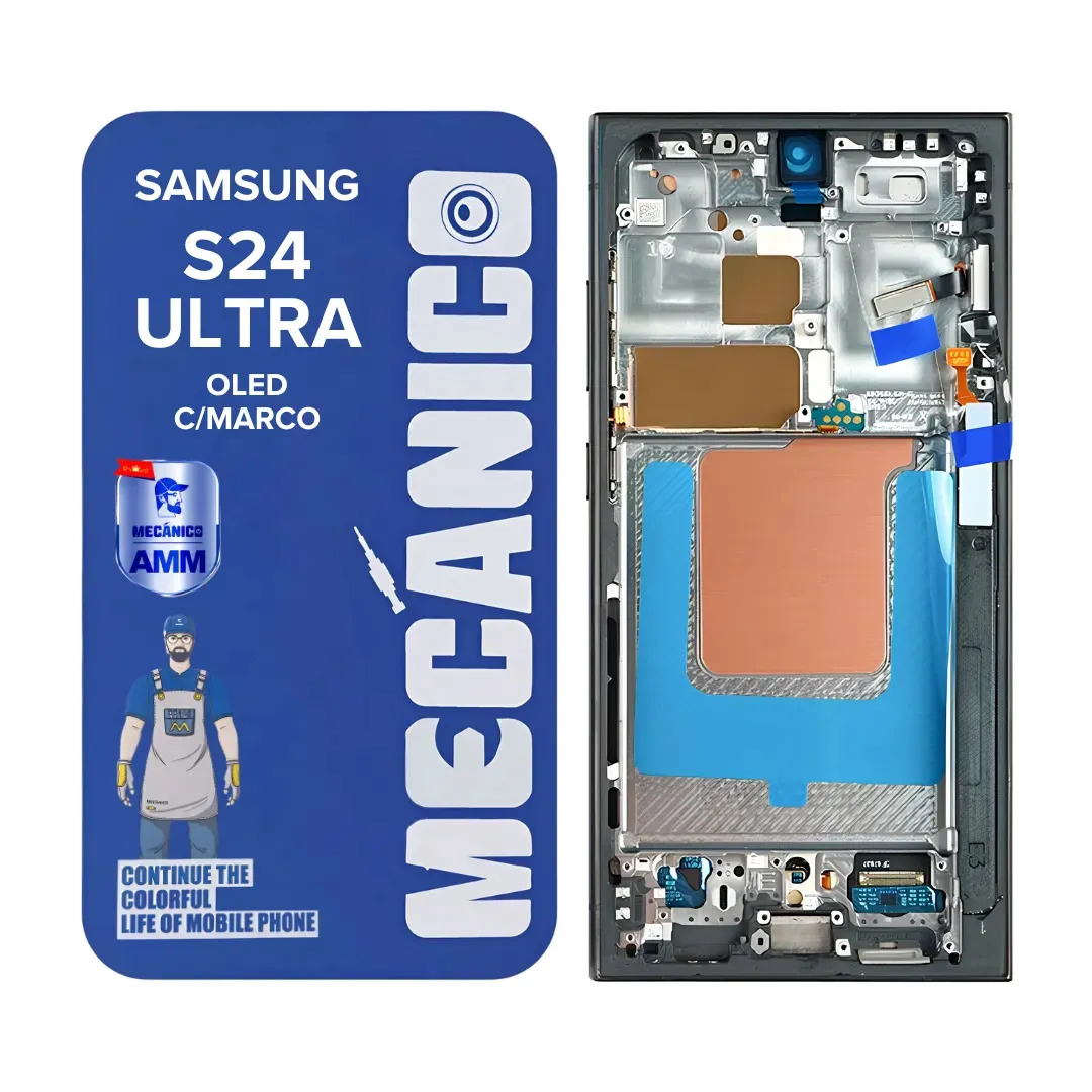 Modulo Compatible Samsung S24 Ultra S928 Con Marco Oled Mecanico Huella Digital Pantalla Tactil Vidrio Frontal Repuesto Cambio Reparacion Flex Conector Celular Telefono Touch Screen Premium Calidad Hd