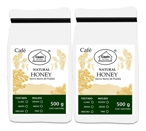 Cafe Tostado En Grano Cal. Natural, Casin De Puebla 1 Kg