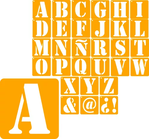 comprar Stencil Letras Abecedario 15cm 30 Plantillas Deco Stencils