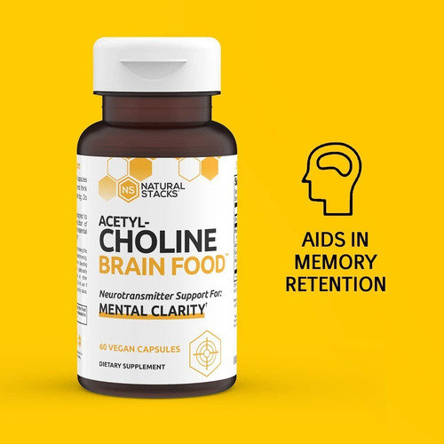 Natural Stacks Acetyl-choline Brain Food 60 Capsules Sabor Sin Sabor