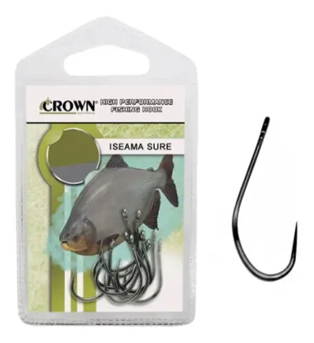 Kit 10 Anzol Pesca Sem Farpa Fisga Iseama Sure N-16 Crown