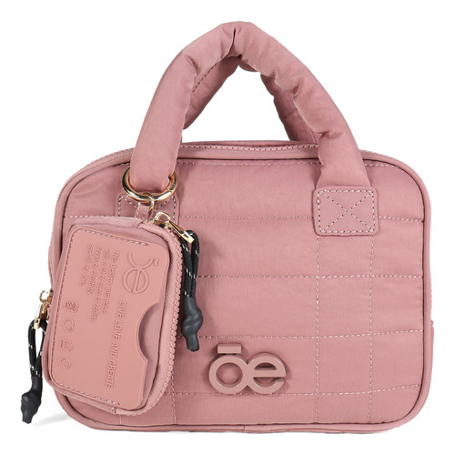 Neceser Cloe De Mujer De Viaje Textil Acolchado Con Monedero Color Rosa