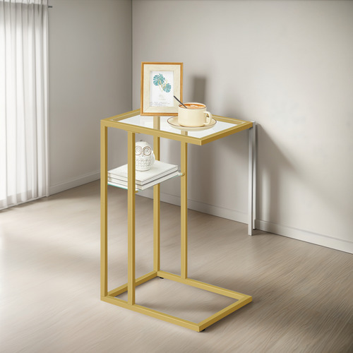 Hoobro Mesa Auxiliar En Forma De C Mesa Auxiliar Pequeña