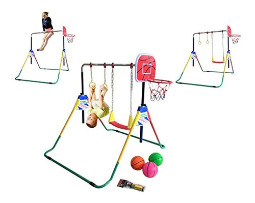 Set Zona De Juego De Anillos Trapecio Gimnasia Monkey Bars