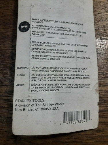Juego 5 Puntas Allen 3/8 Stanley Workmaster Usa 87-343