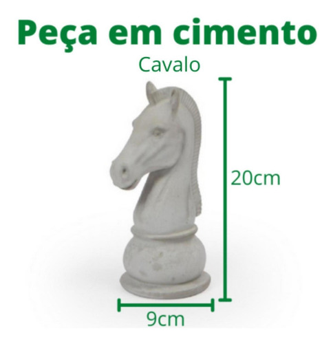 Imagem 3 de 6 de Kit Conjunto De Peças De Xadrez Com 6 Peças Em Cimento