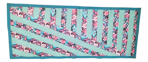 Kit 3 Tapetes Para Cozinha Em Patchwork Artesanal 1.1 M 45 Cm Listrado Verde
