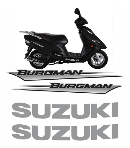 Adesivos Suzuki Burgman 2008 Moto Preta Bgm04