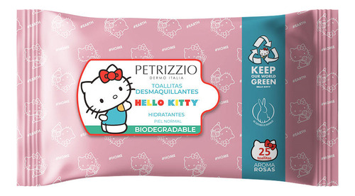 Toallitas Desmaquillantes Biodegradable Rosas Hello Kitty