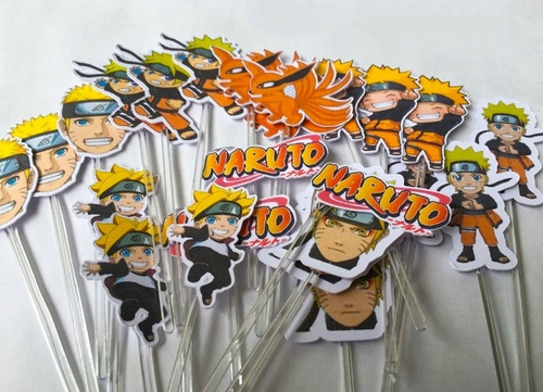 Set X15 Toppers Para Cupcakes / Muffins Naruto