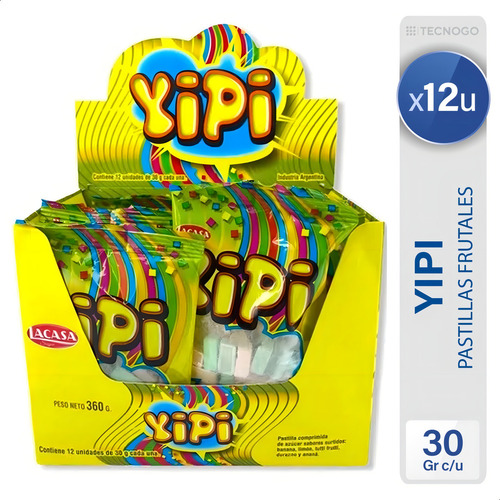 Pastillas Yipi Caja De 12 Unidades 30 Gr C/u