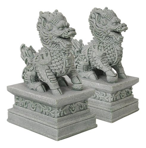 2x Mini Estatuas De Kirin Decoración De Acuario Figuras En