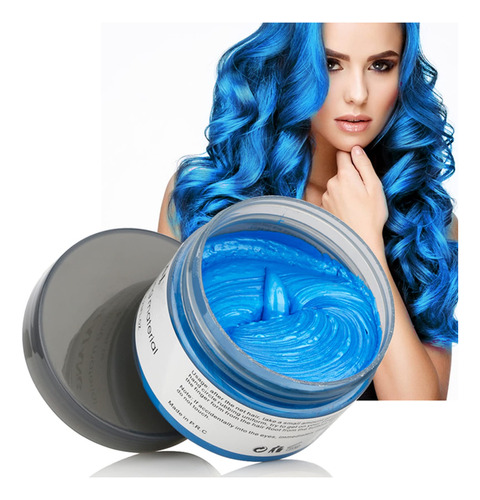 Color Temporal Azul Para El Cabello, Cera De Color Natural P