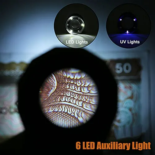 Lupa De 30x Con Luz Led Recargable Para Joyería Y Monedas