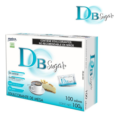 Endulzante Db Sugar® 800 Sobres / 8 Pzas De 100 Sobres De 1g