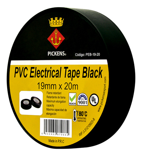 Teipe Cinta Electrica 19mm X 20 Metros Pickens Somos Tienda