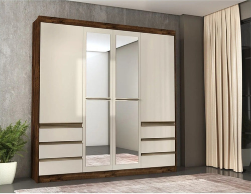 Imagen 7 de 7 de Placard Ropero 4 Puertas 6 Cajones 212x212x047 - Alvorada