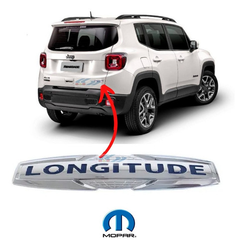 Emblema Longitude Tampa Malas Jeep Renegade Até 2022 Mopar