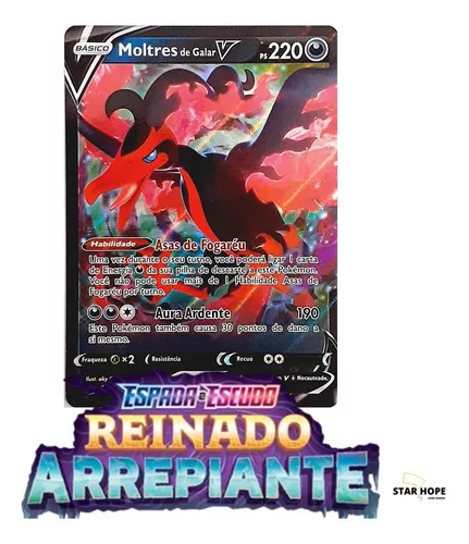 Card Pokémon Moltres De Galar V Full Art Original Copag