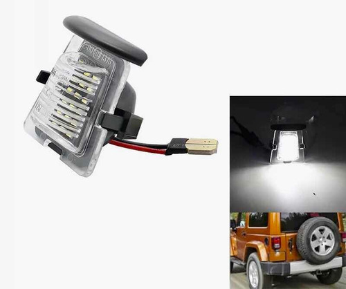 Mica Con Luz Led Para Porta Placas Jeep Wrangler Jk 07 - 18