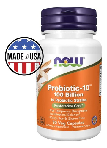 Probiotico 10 Cepas 100 Billones Flora Intestinos Sanos