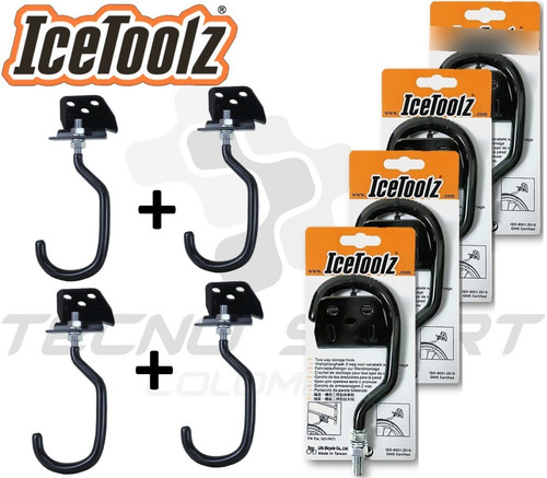 Imagen 2 de 7 de Kit 4 Ganchos Bicicleta Pared O Madera Soporte Organizador