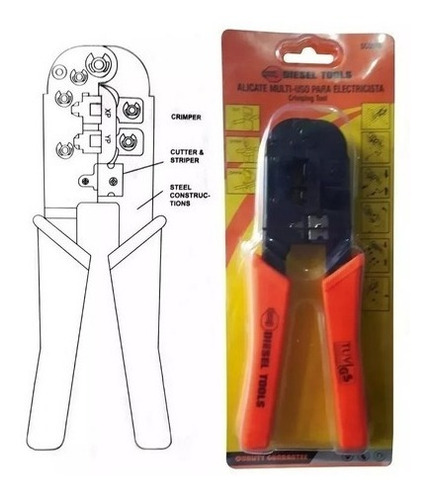 Ponchadora Crimpeadora Rj45 Rj11 2 En 1 Calidad Tienda Nueva